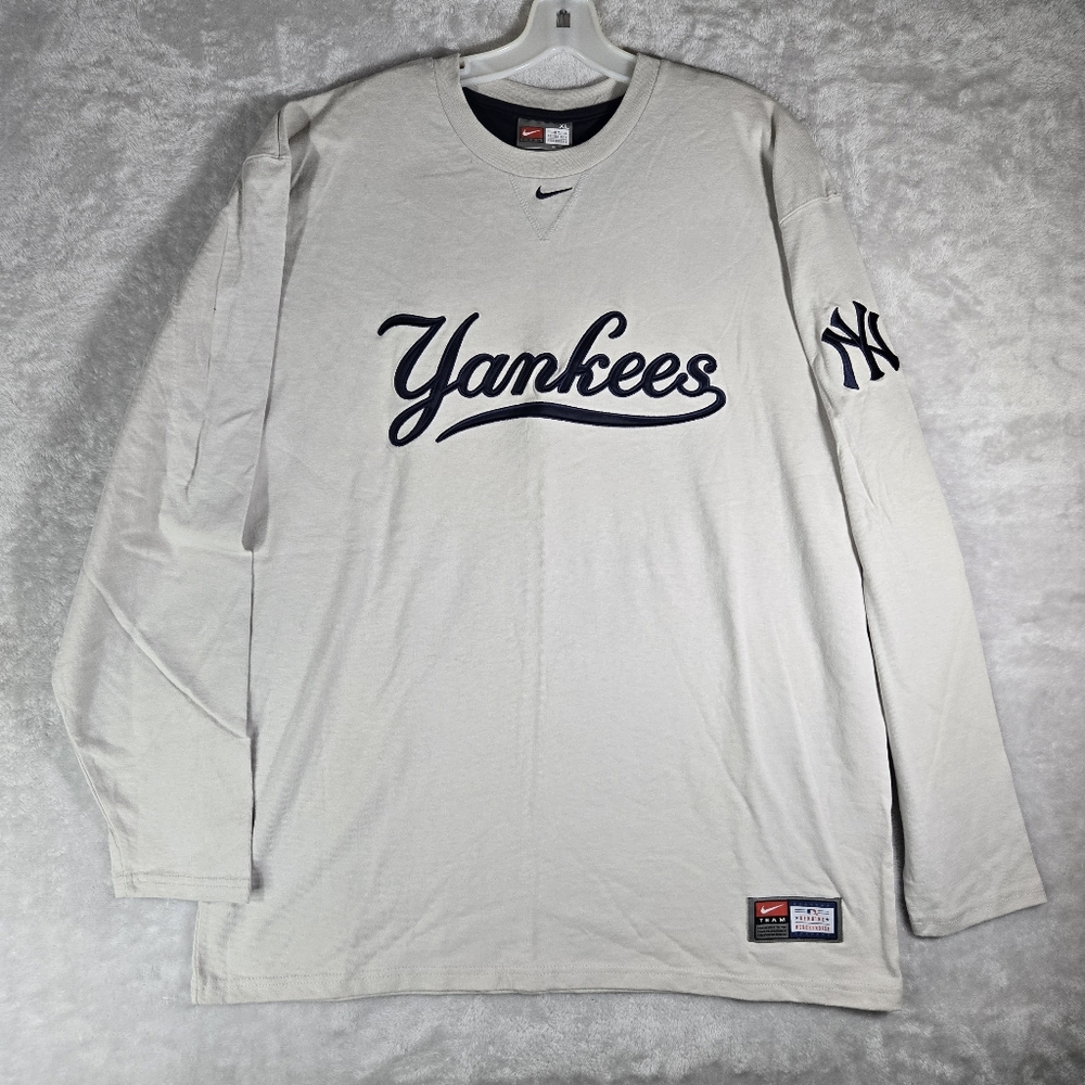 New York Yankees Nike Center Swoosh Long Sleeve Men Extra Large Light Gray MLB